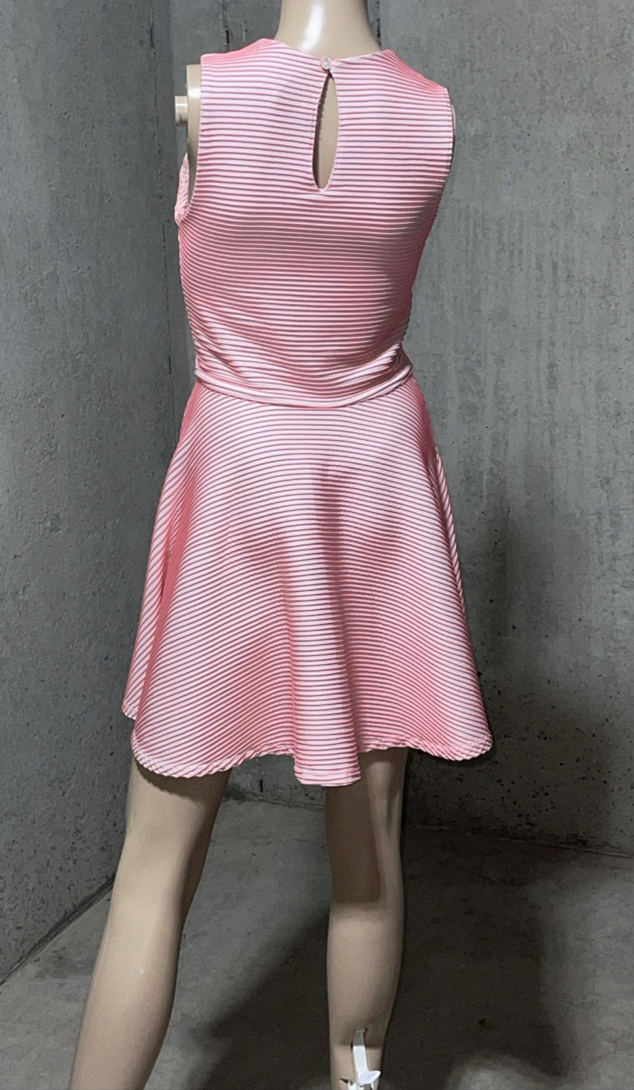 Opening Ceremony Larson Coral White Striped Fit & Flare A-Line Mini Dress US 4