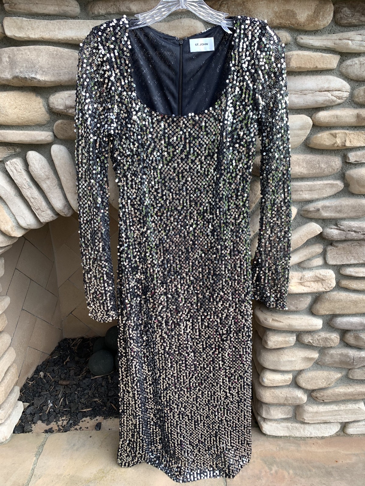 St. John Ariana Dress With Pailettes, Size 4
