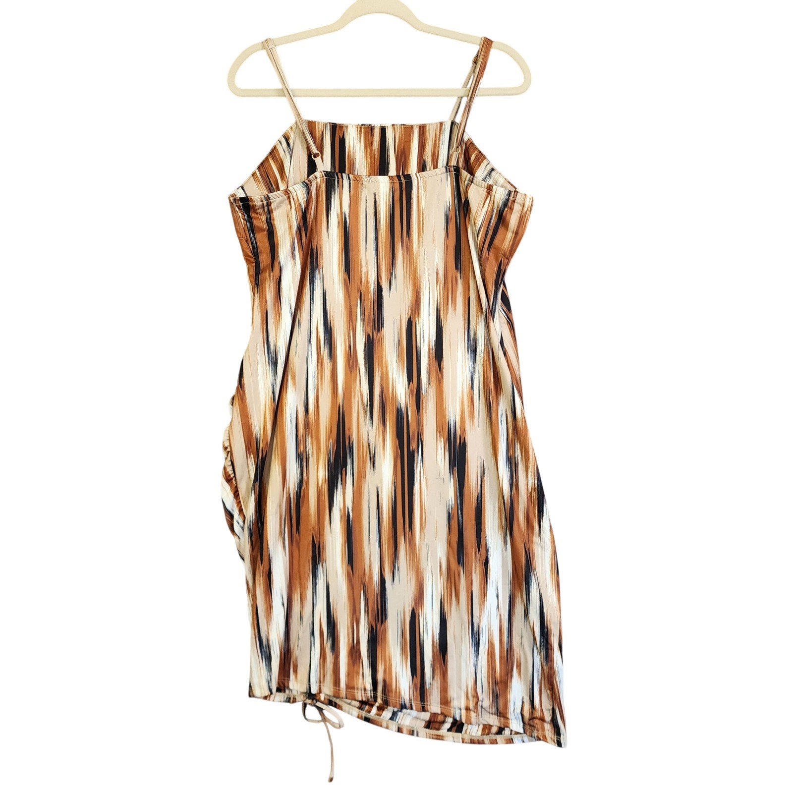 Madden NYC Womens Side Ruched Dress Size XXXL Brown Party Cocktail Club Sexy