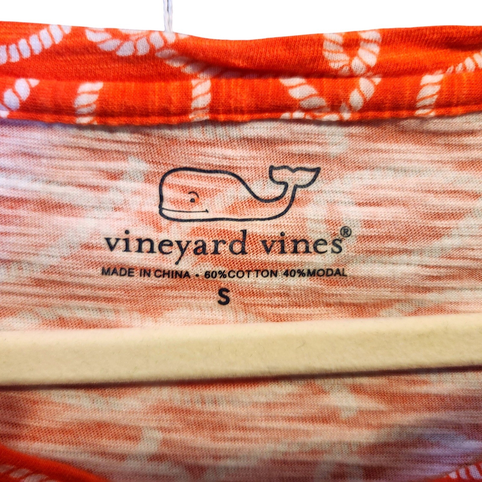 VINEYARD VINES Nautical Rope Shift Dress Coral T-Shirt Dress Small Preppy $128