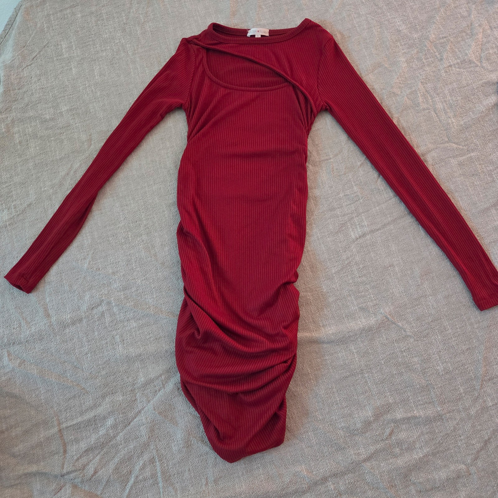 Ultra flirt feminine date-night fitted red cutout mini dress womens XS