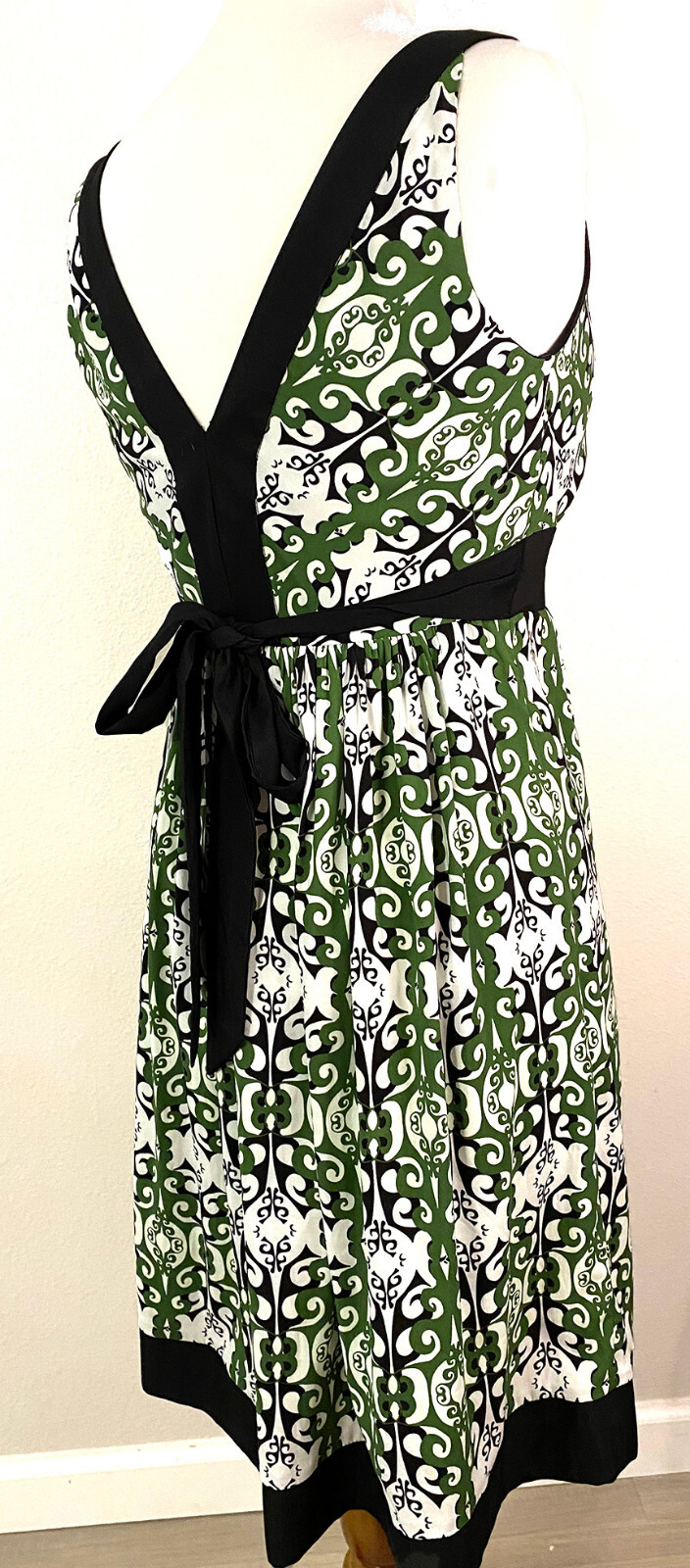 Trulli Women’s Green & Black Patterned Dress, Size 4