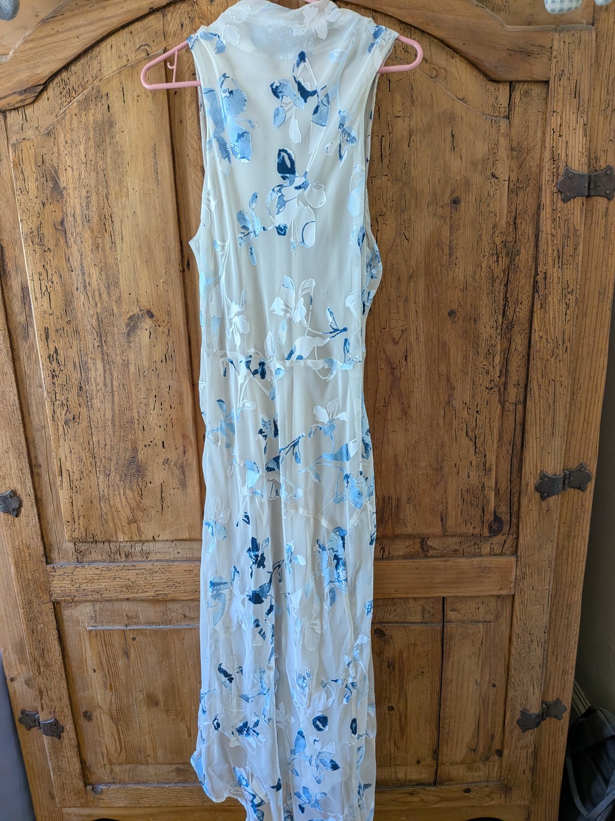Donna Karan New York Women’s Floral Sleeveless Dress Sea Mist, SZ 12