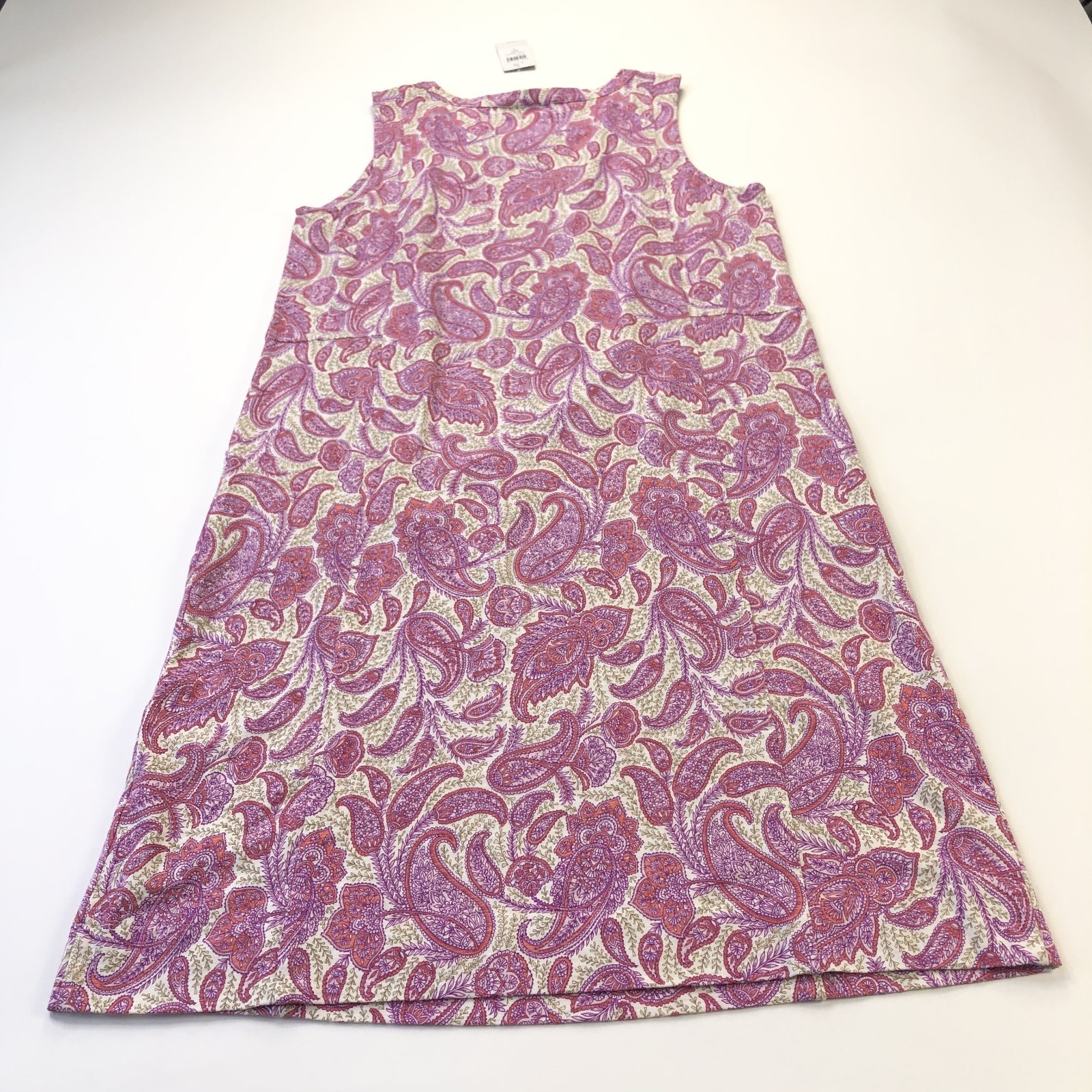 J. Jill NEW Medium TALL Tencel Modal Paisley Midi Below Knee Shift Dress Pink