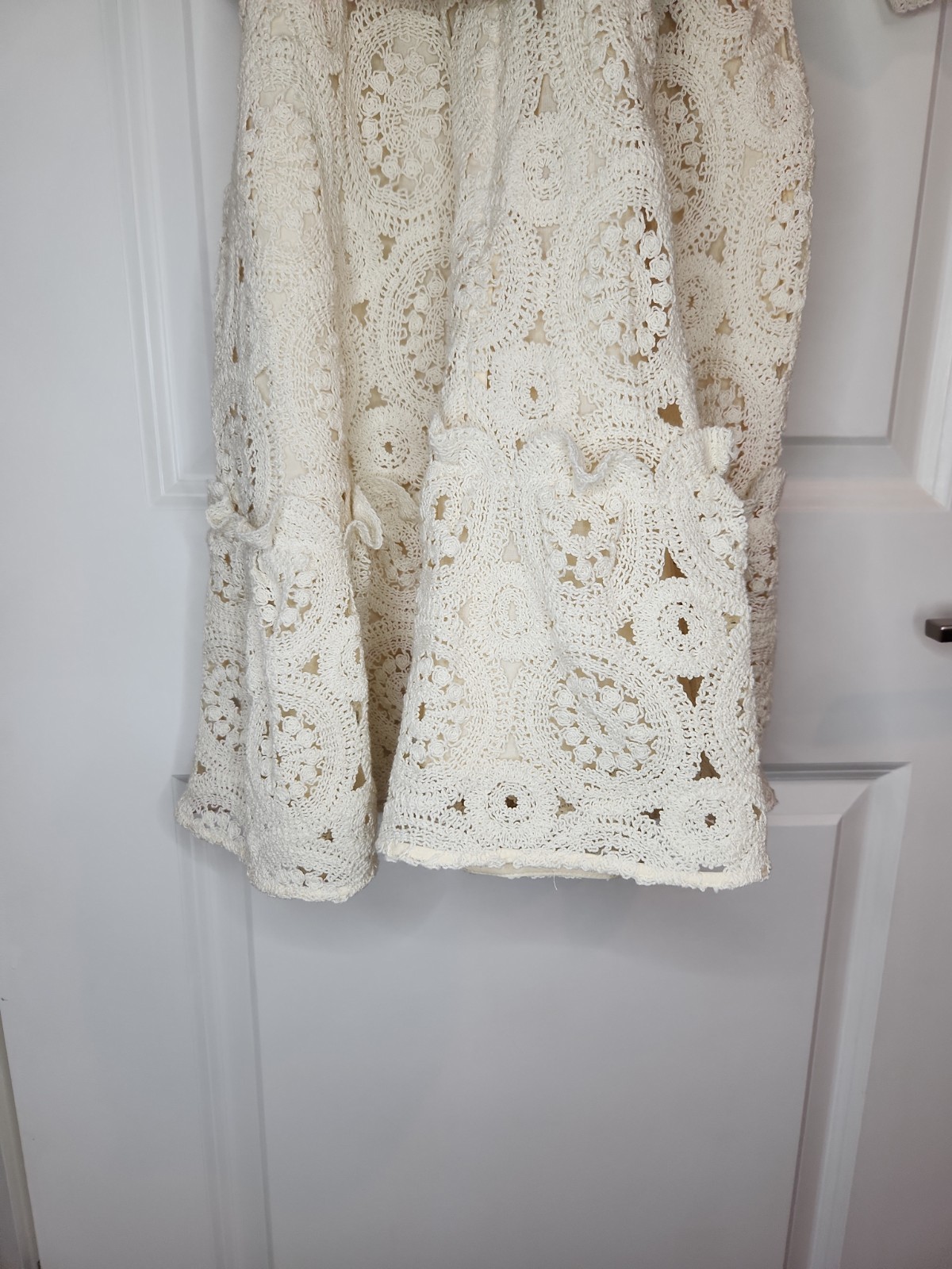 Ted Baker Susena Cream Crochet Lace Lined Mini Dress Sz 12 Women’s Lined