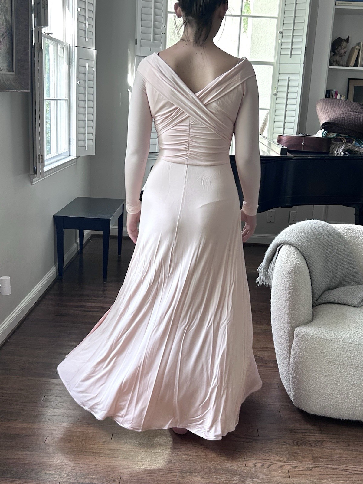 Ralph Lauren Collection Purple Label M Elegant Long Jersey Dress Pink $2990 MSRP