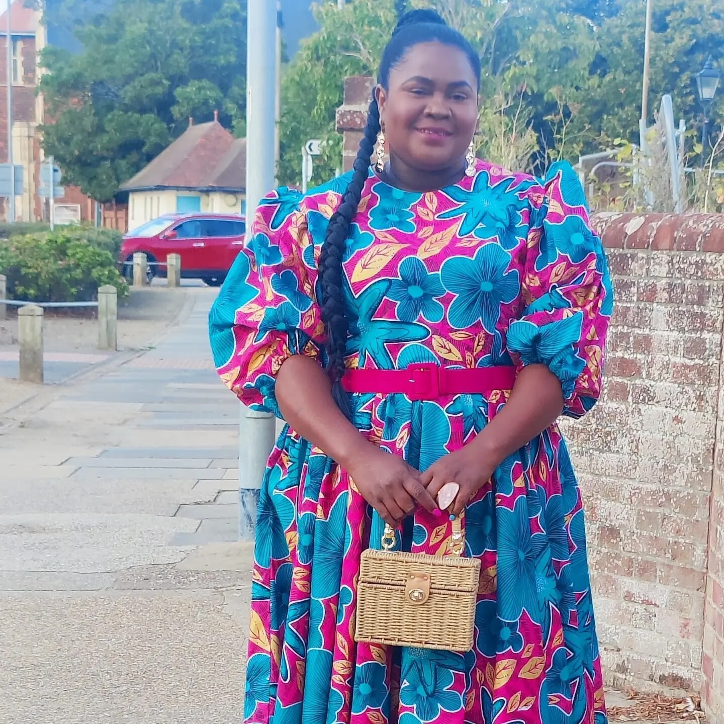  African Dress Midi/African Print Elegant  Midi Dress, African Clothing,