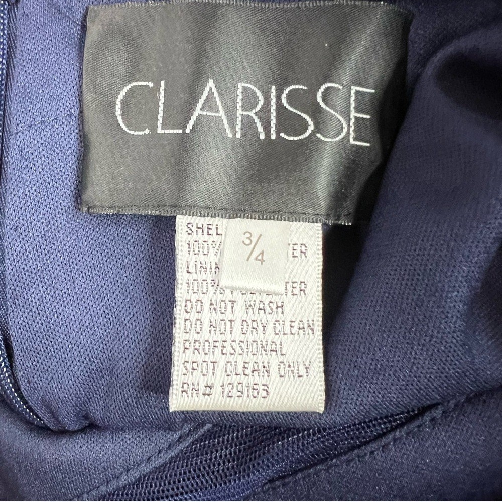 CLARISSE Chevron Panel Illusion Navy Gown