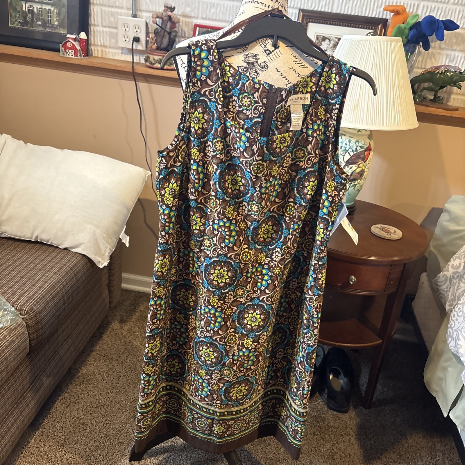Sag Harbor Women’s Floral Dress Size 14 Sleeveless Below Knee