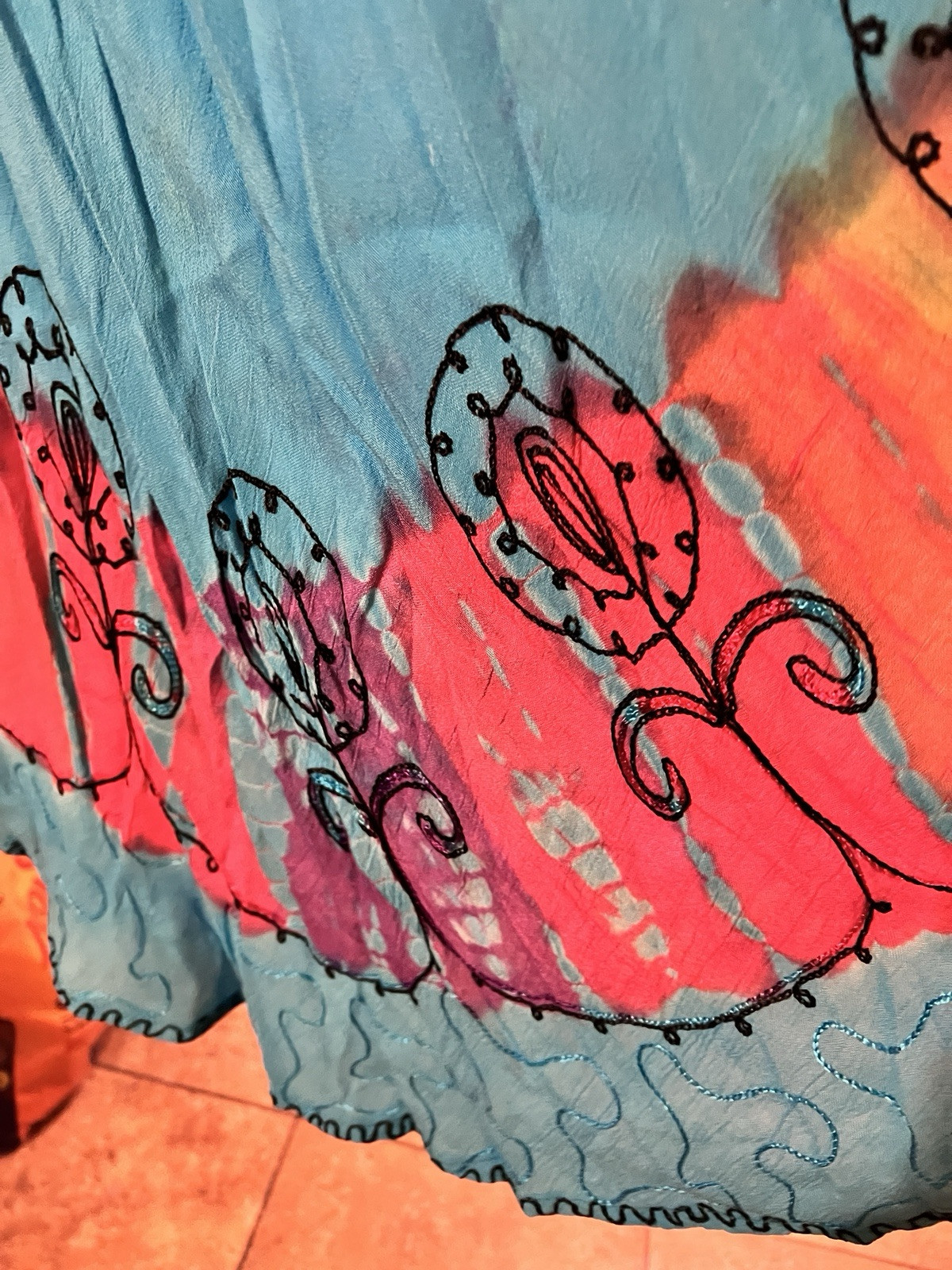 LADIES……Size One Size Fits Most……SHORELINE…..Boho Tie Dye Style Dress….New