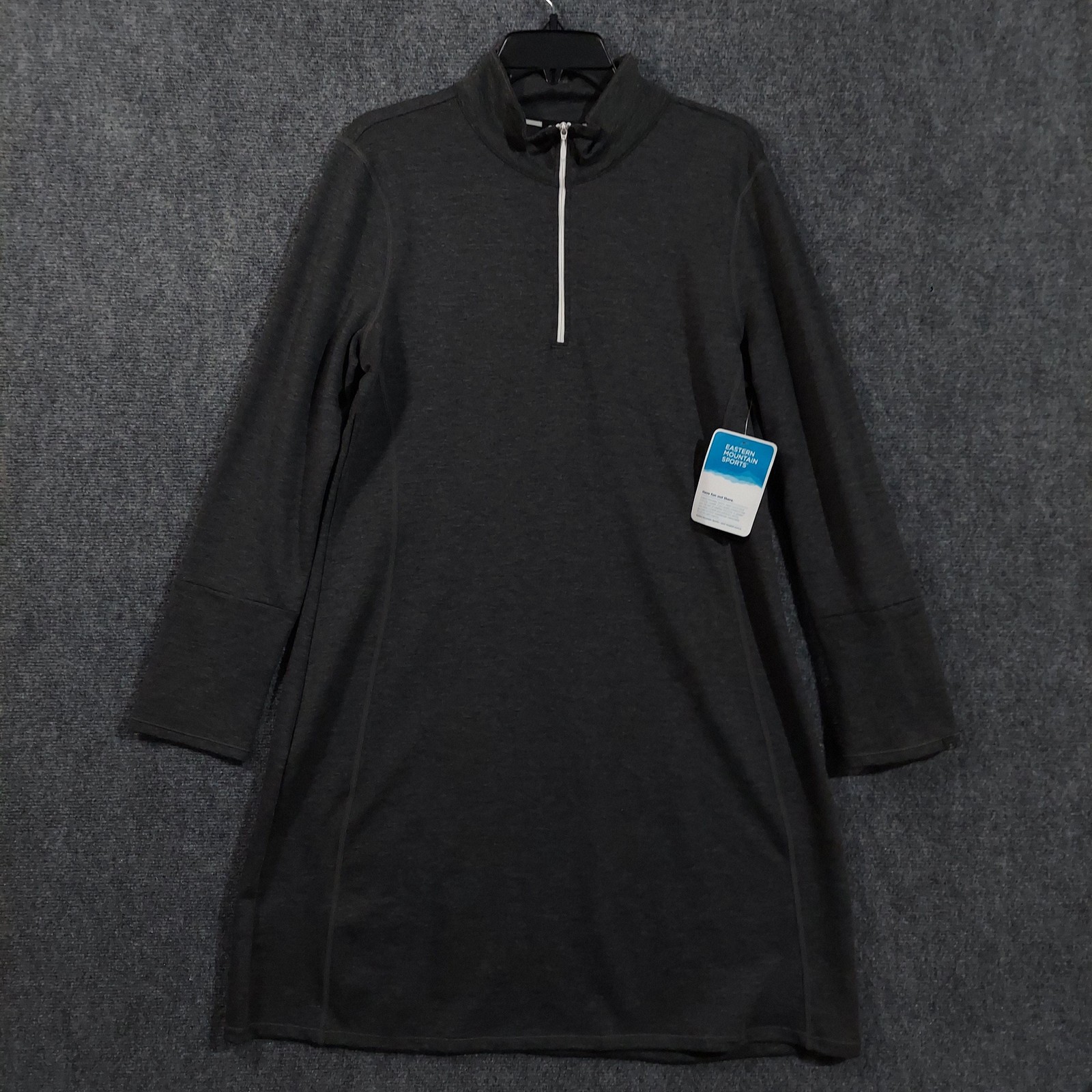 Eastern Mountain Sports Sweater Dress Womens XL Black Venture Knit Half Zip