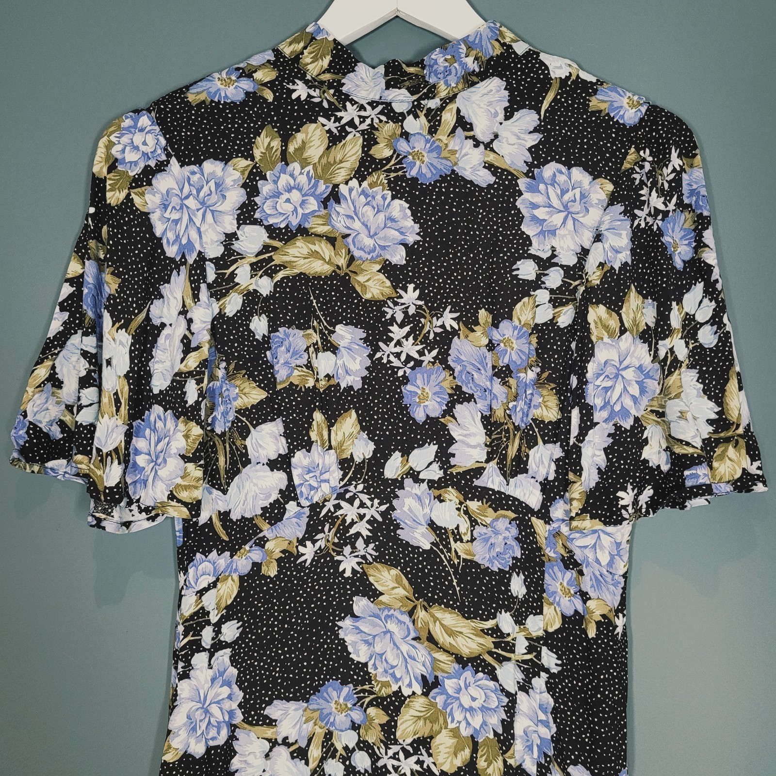 BNWT NEW MISS SELFRIDGE DRESS 10 SHIFT BLUE BLACK FLORAL LONG SUMMER CT900