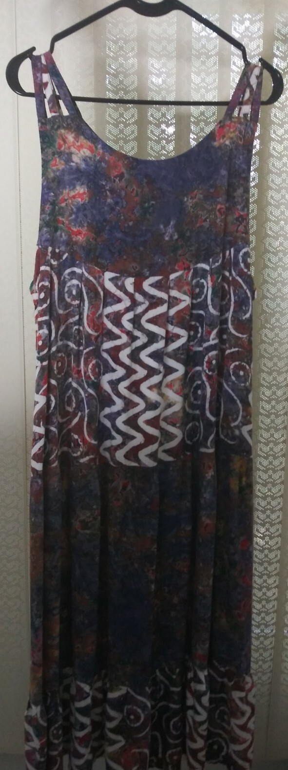 Lady Cactus Dress Women Large Multicolor Indonesia Batik Spring Summer Sundress