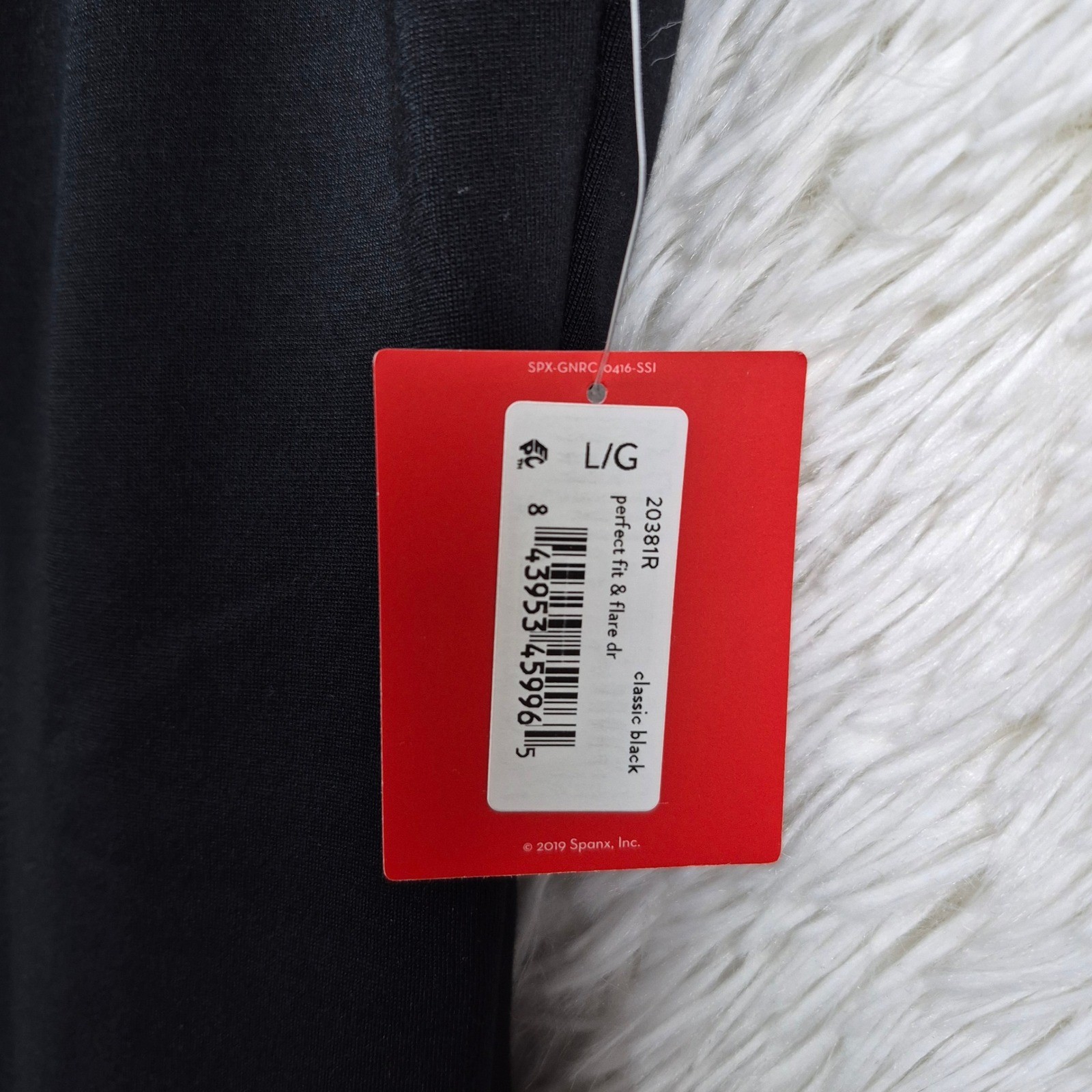 Spanx The Perfect Fit & Flare Dress Classic Black Sleeveless Pockets Large Ponte