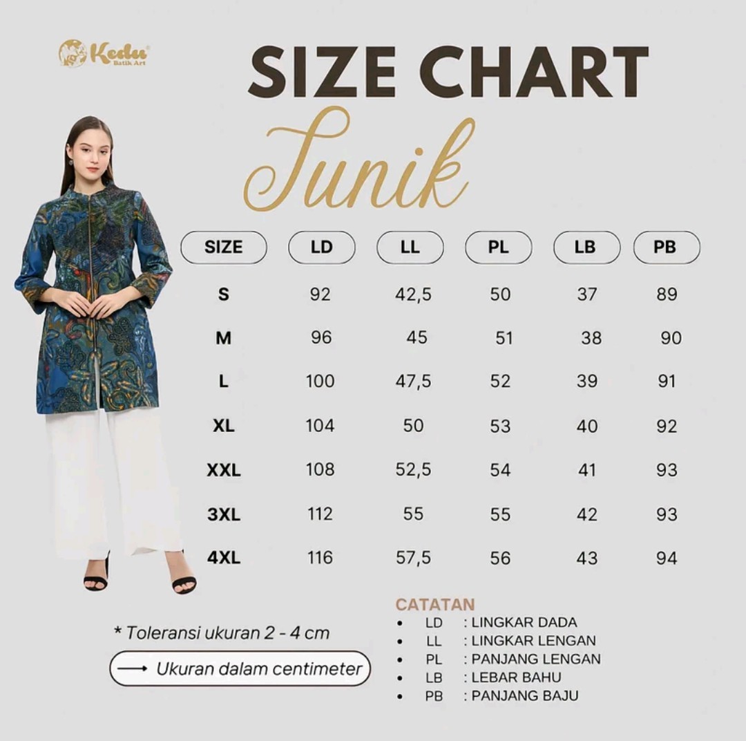 Kedu Batik Women’s Batik Tunic, Black AZZURA Cotton, Formal Women’s Fur Tunic