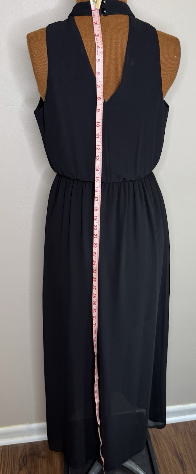 I. N. San Francisco Keyhole Neck Sheer Maxi Sleeveless Size Small