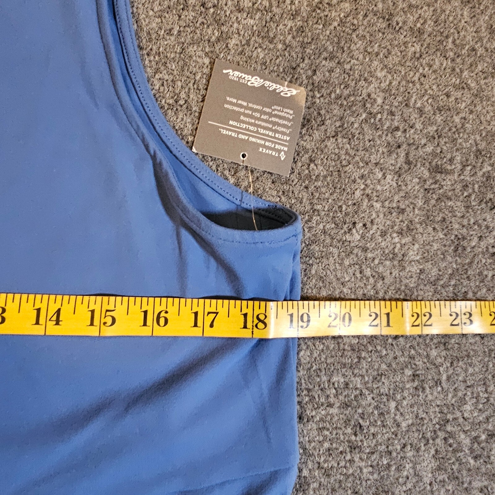 Eddie Bauer Dress Womens Large Blue Travex Fitted Sleeveless Stretch Casual Basi