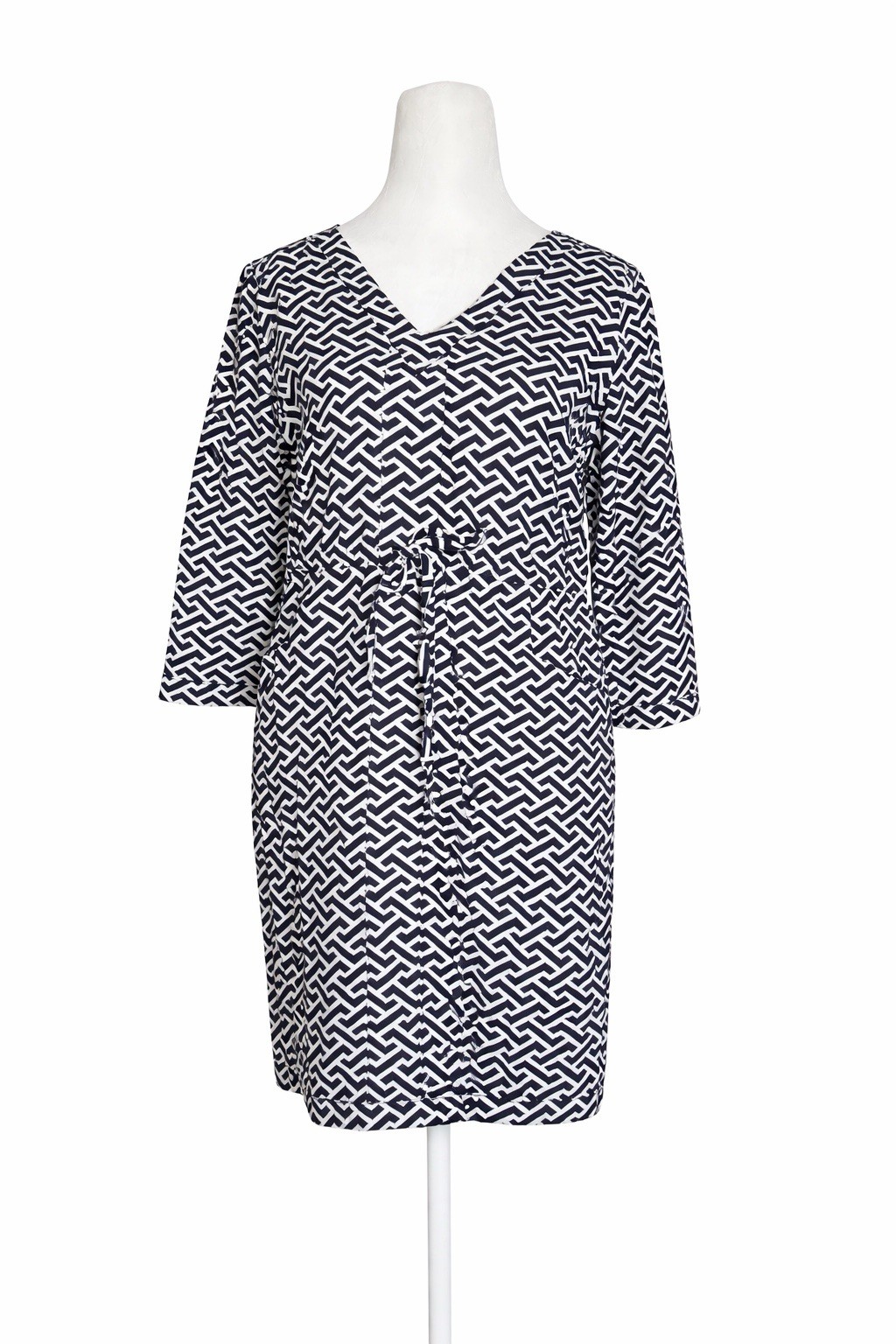 Peter Millar Blue White Geometric Drawstring Beach Dress Cover Up Size Small