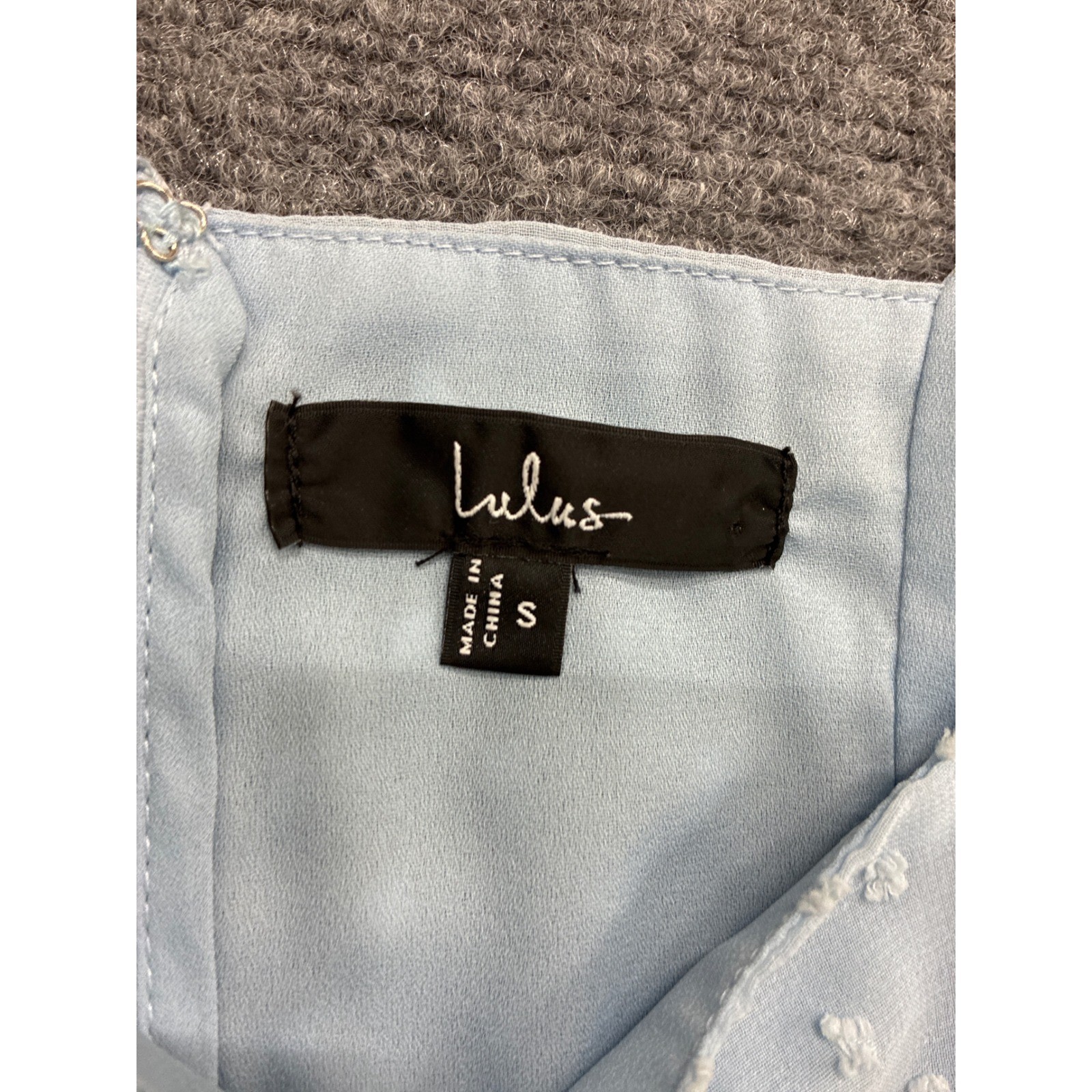 Lulus Light Blue Swiss Dot Tie-Strap Mermaid Midi Dress Small