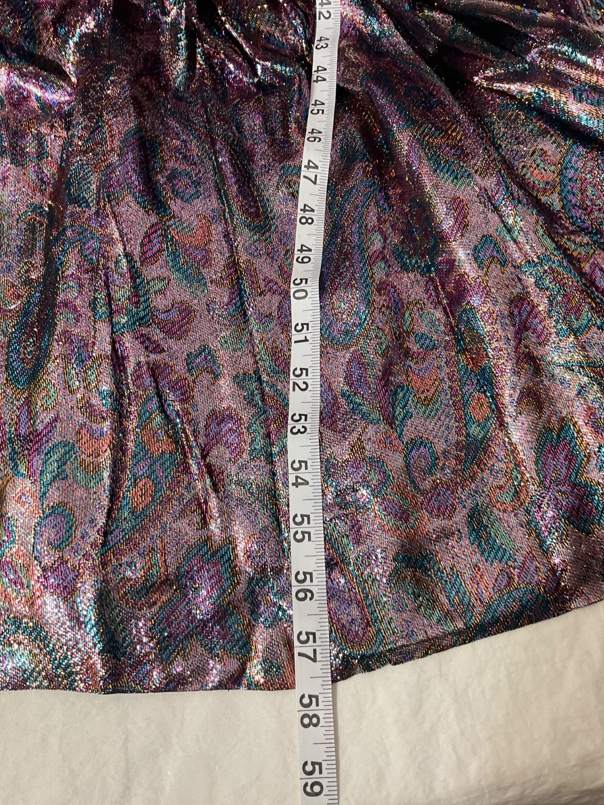VTG Custom Made Velvet Tinsel Metallic Long Dress Lined