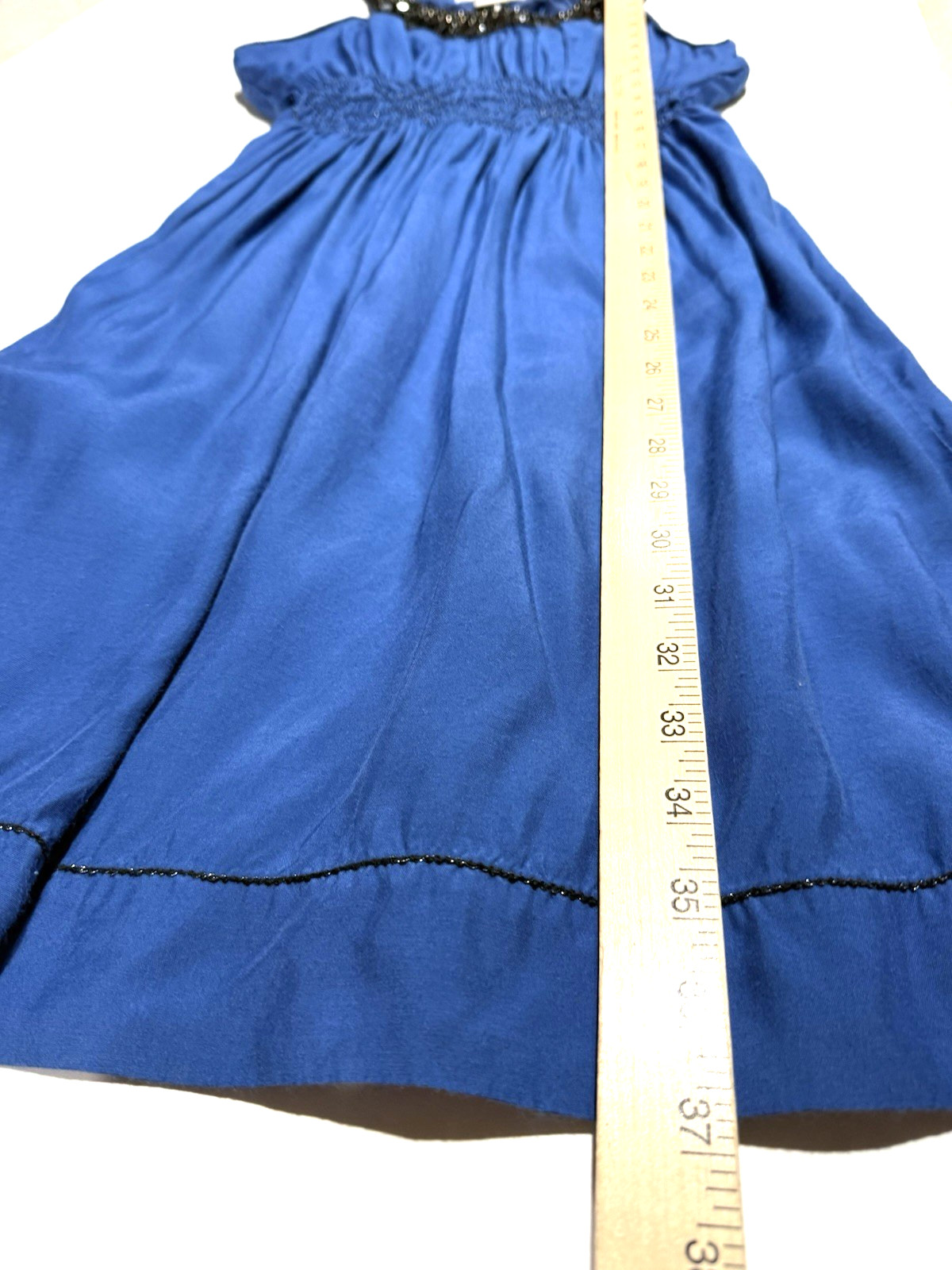 Studio M Knee Length Dress Beaded Stretch Waist Pleats Size L Festival Wedding