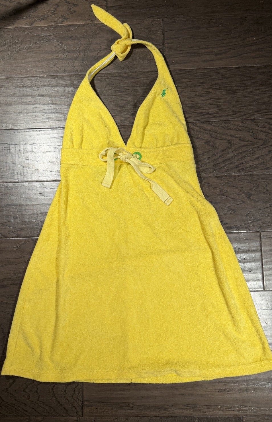 Vintage Ralph Lauren rare yellow terry cloth mini dress Size S