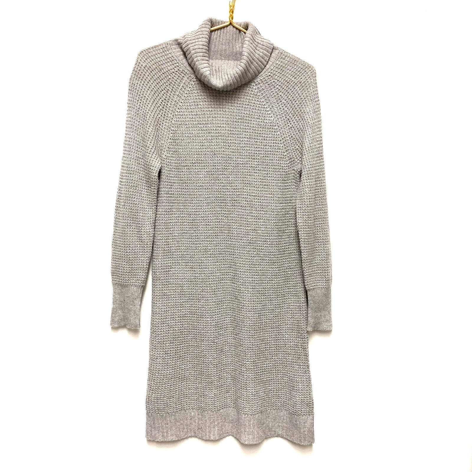 Daily Ritual Turtleneck Sweater Dress Size S Wool Cashmere Cotton Waffle Knit