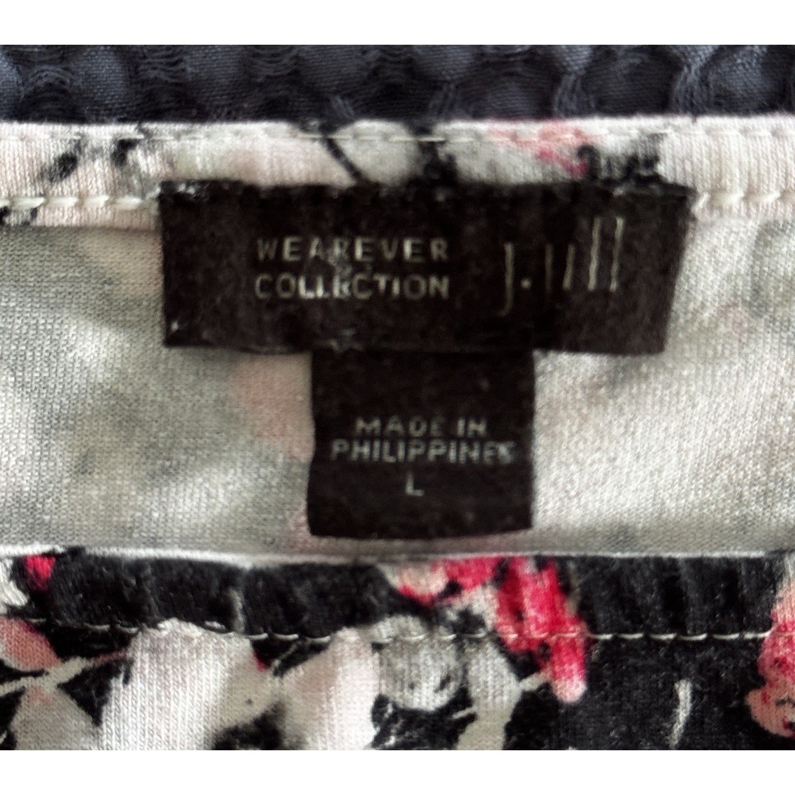 J. Jill Spring Summer Wherever Sleeveless Floral Dress Pink Gray Black Rose Sz L