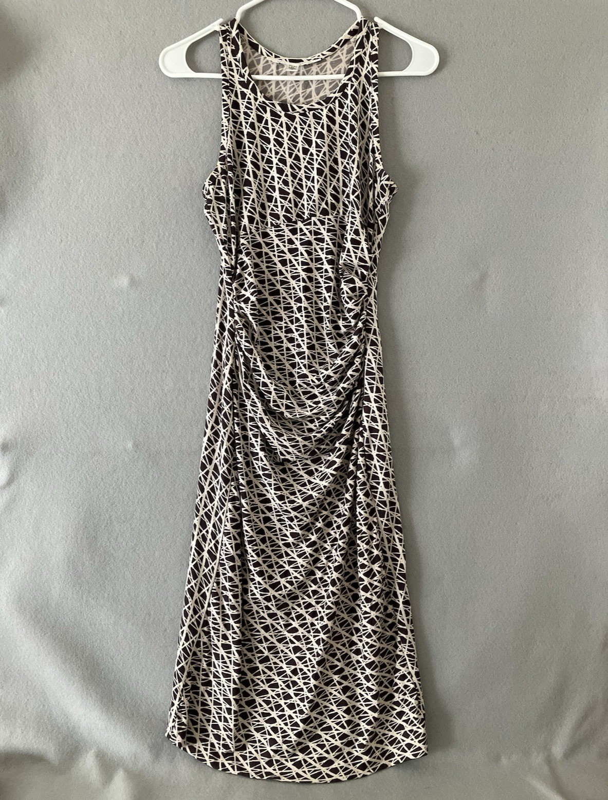 Diane von Furstenberg Womens Silk Dress Abstract Print Size 6 Vintage Brown