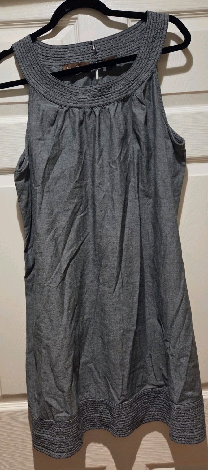 Speed Control Women’s Denim Dress Size 2X Sleeveless Blue Chambray