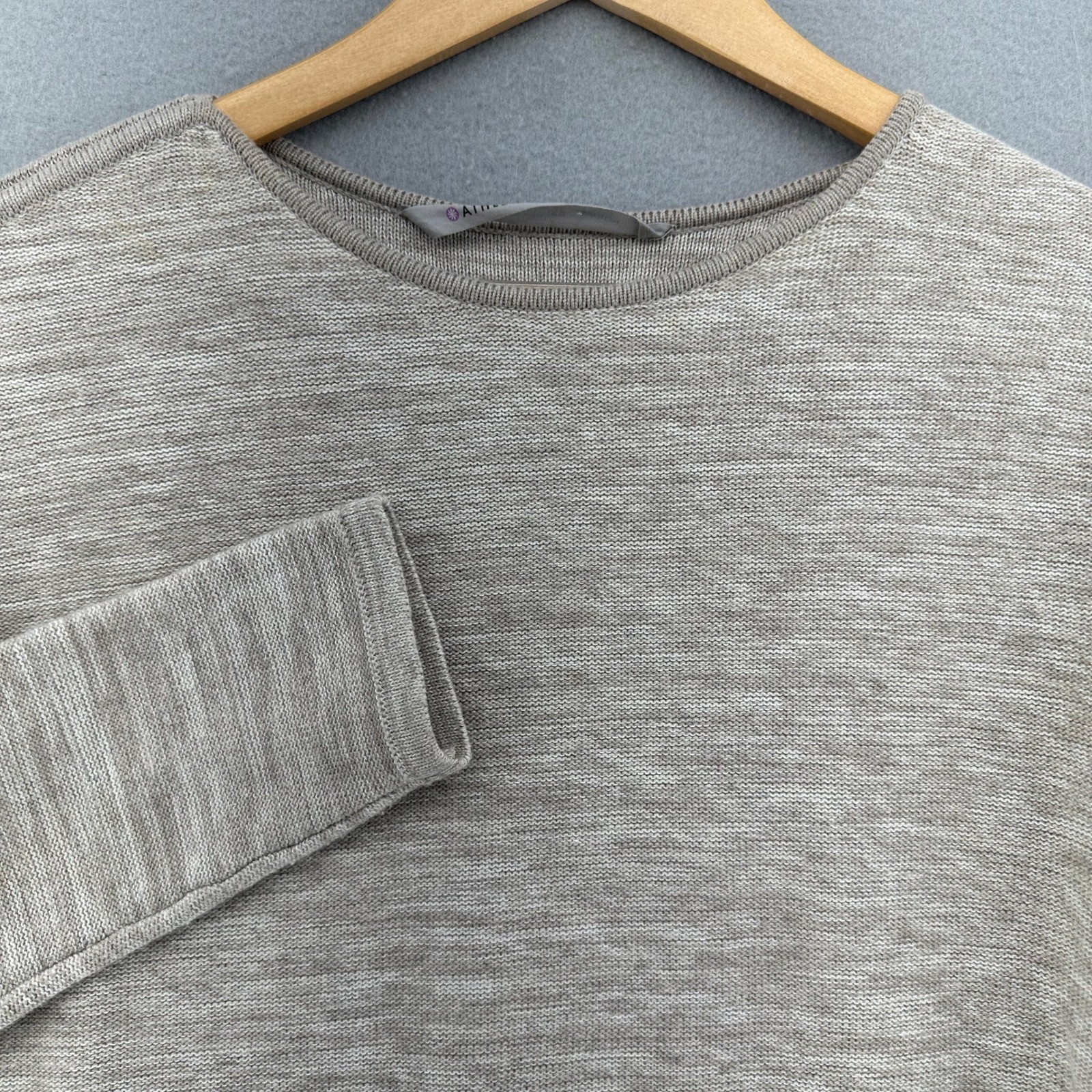 Athleta Retreat Oatmeal Marbled Heathered Sweater Dress SZ S Classic Preppy Prep
