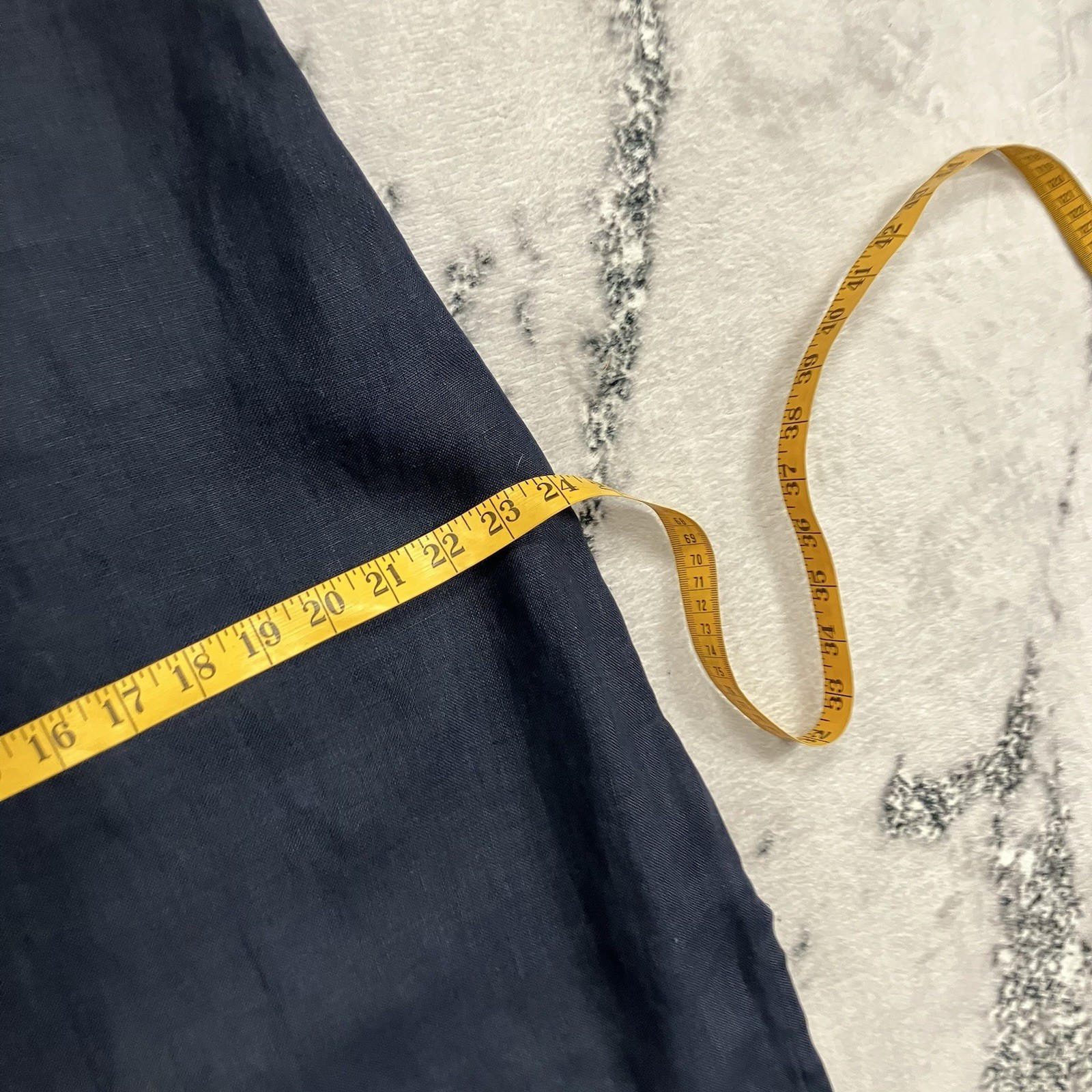 Handmade Linen Blend Embroidered Caftan Maxi Dress Blue Boho Medium