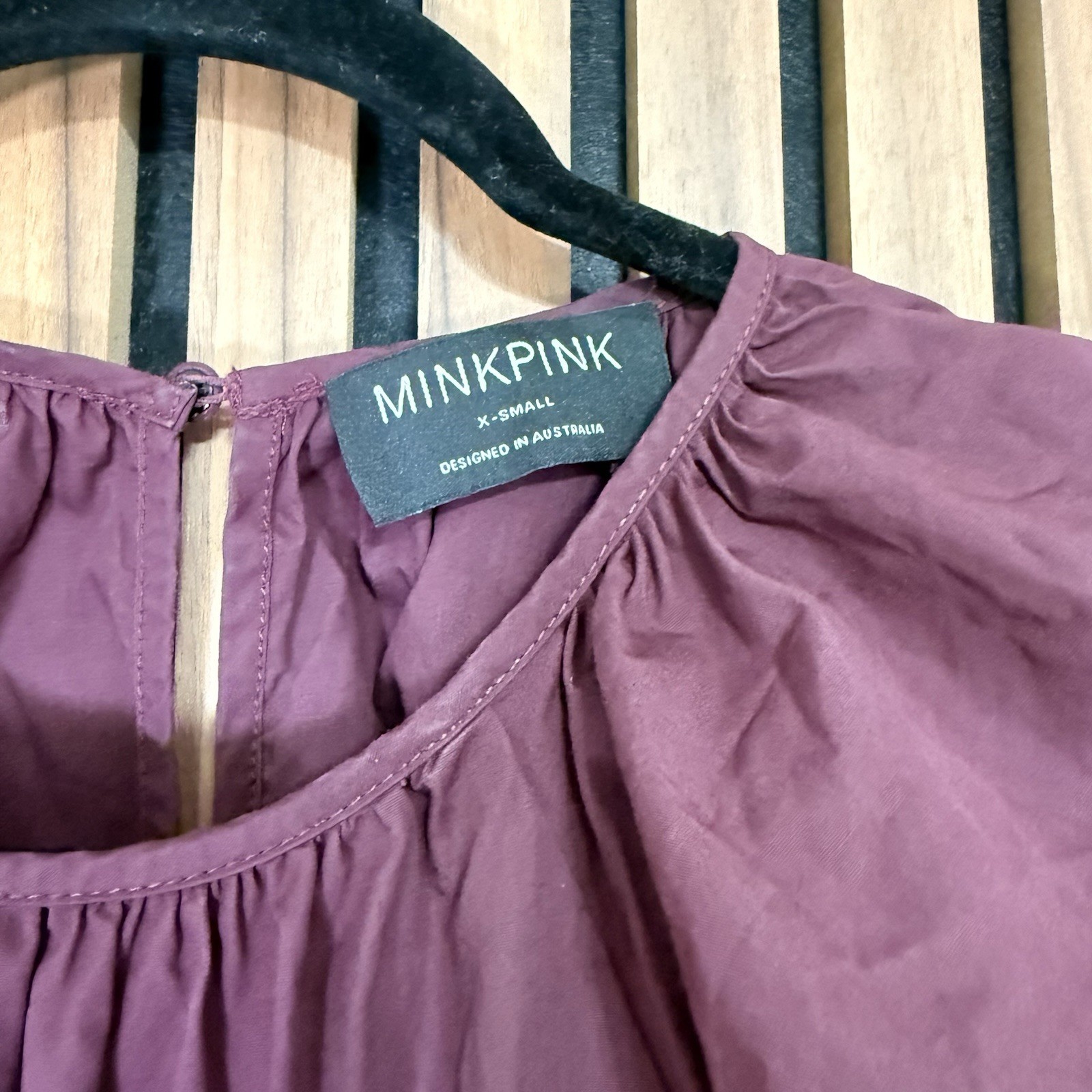 MINKPINK Purple Cut Out Ruffle Flutter Sleeve Round Neck A-Line Midi Dress XS