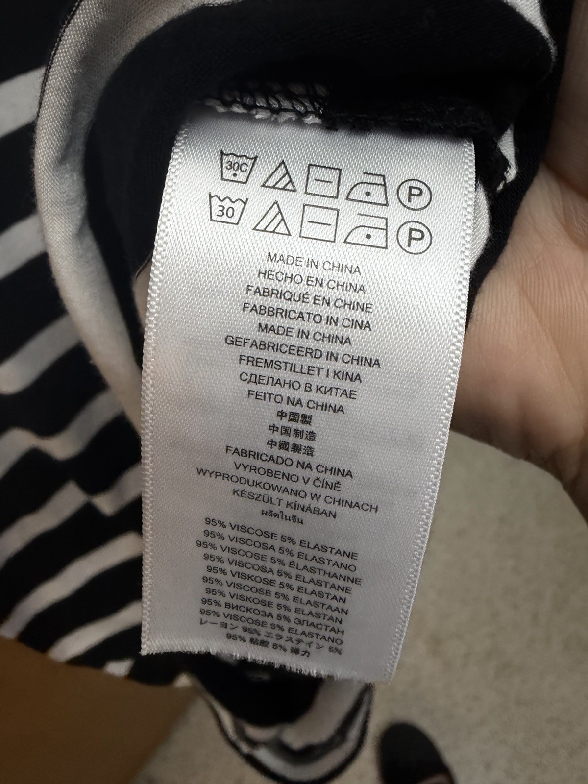 Michael Kors Black & White Striped T-Shirt Dress Women’s Medium