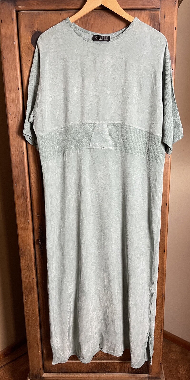C Wall Women’s Man-Made Fibers Muted Green Pullover Dress See Close Up Fabric