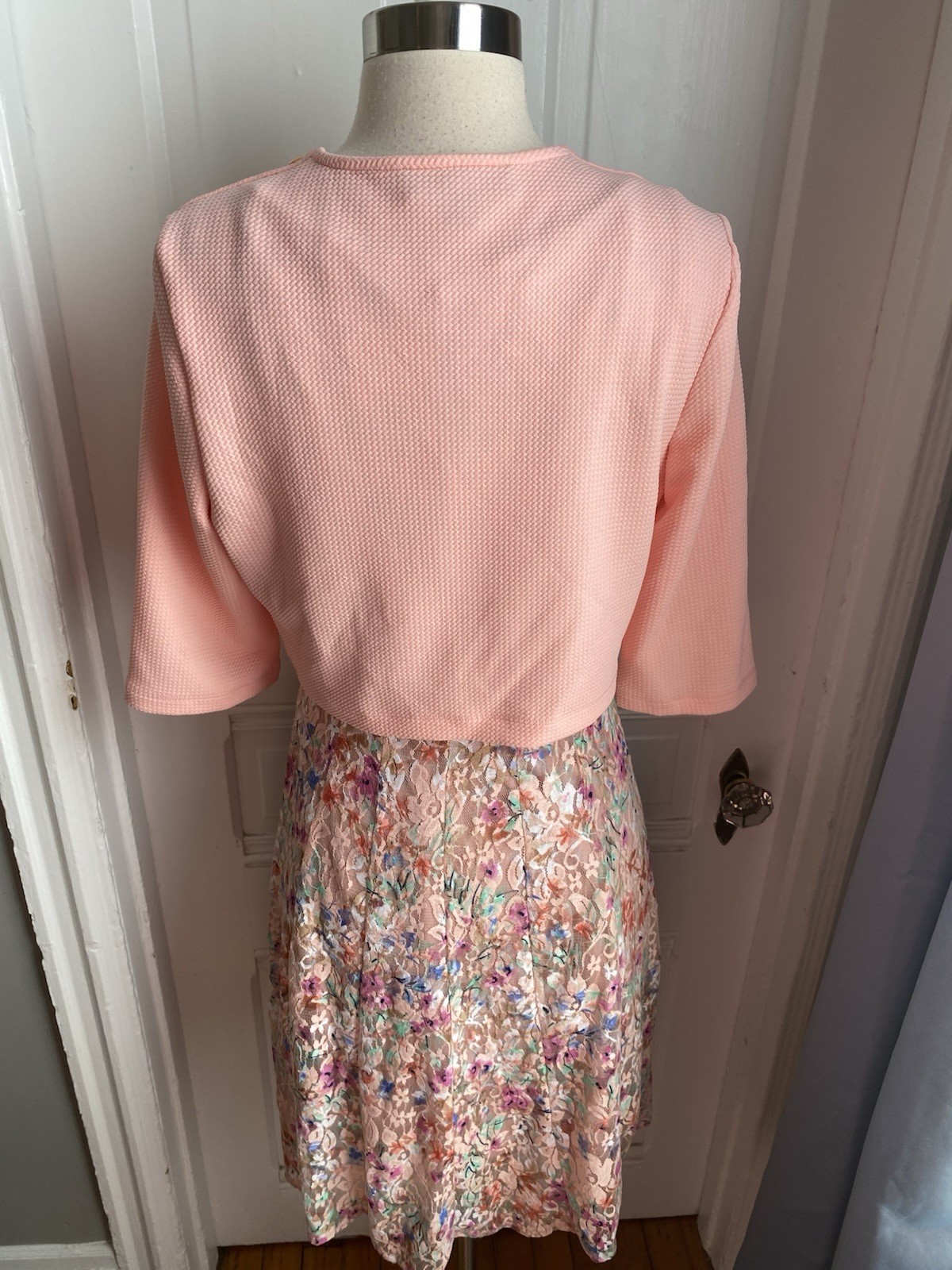 PRECEPTION NEW YORK PINK FLORAL LACE PULLOVER DRESS-PINK SWEATER TOP-SIZES!