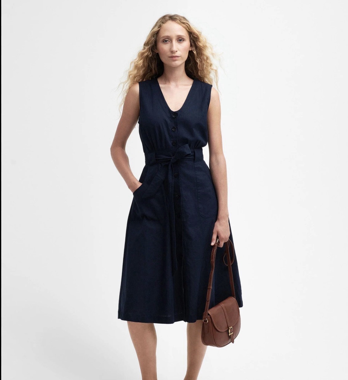 Barbour Classic Indigo Blue Rutherglen Sleeveless Dress NWT Size 4 US / 8 UK