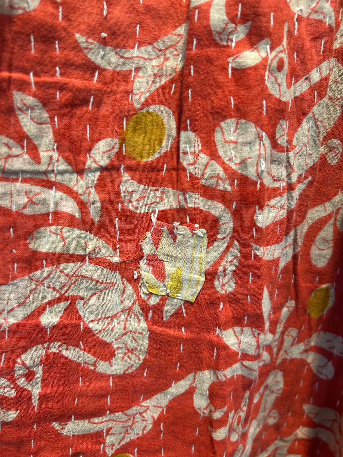 Nw FUNKY STUFF hippy boho vintage cotton pocket kantha maxi reversible DRESS XL