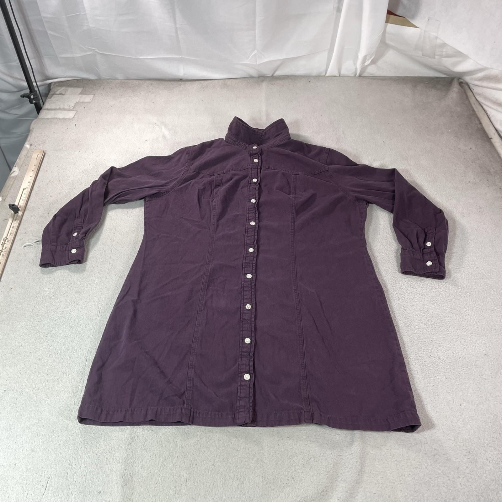 Lee Shirt Dress Womens XXL Purple Cottagecore Western Prairie Button Front Top