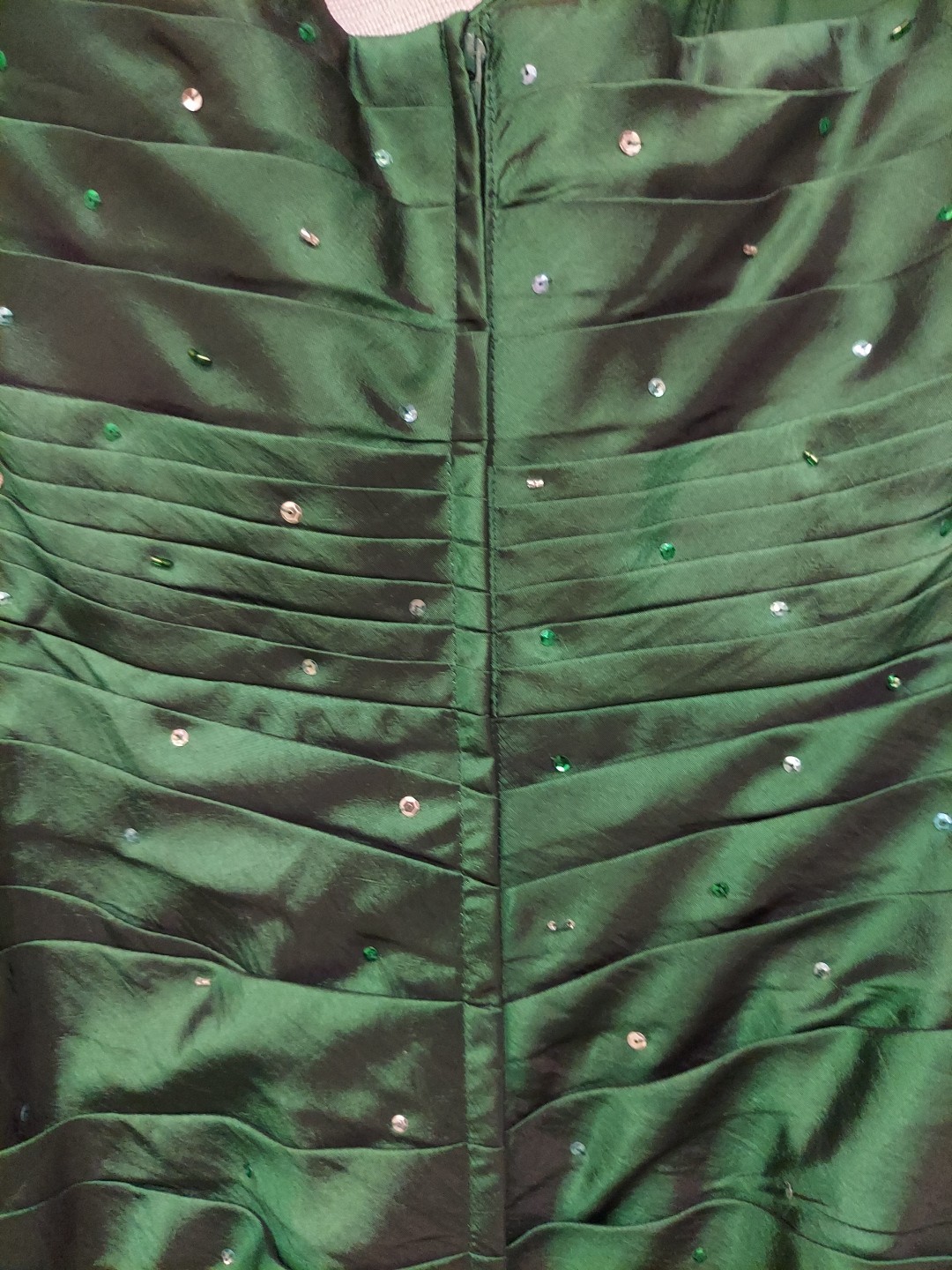 Maorilee Hunter Green Gem/sequence 15/16 Torso Dropped Mermaid Dress