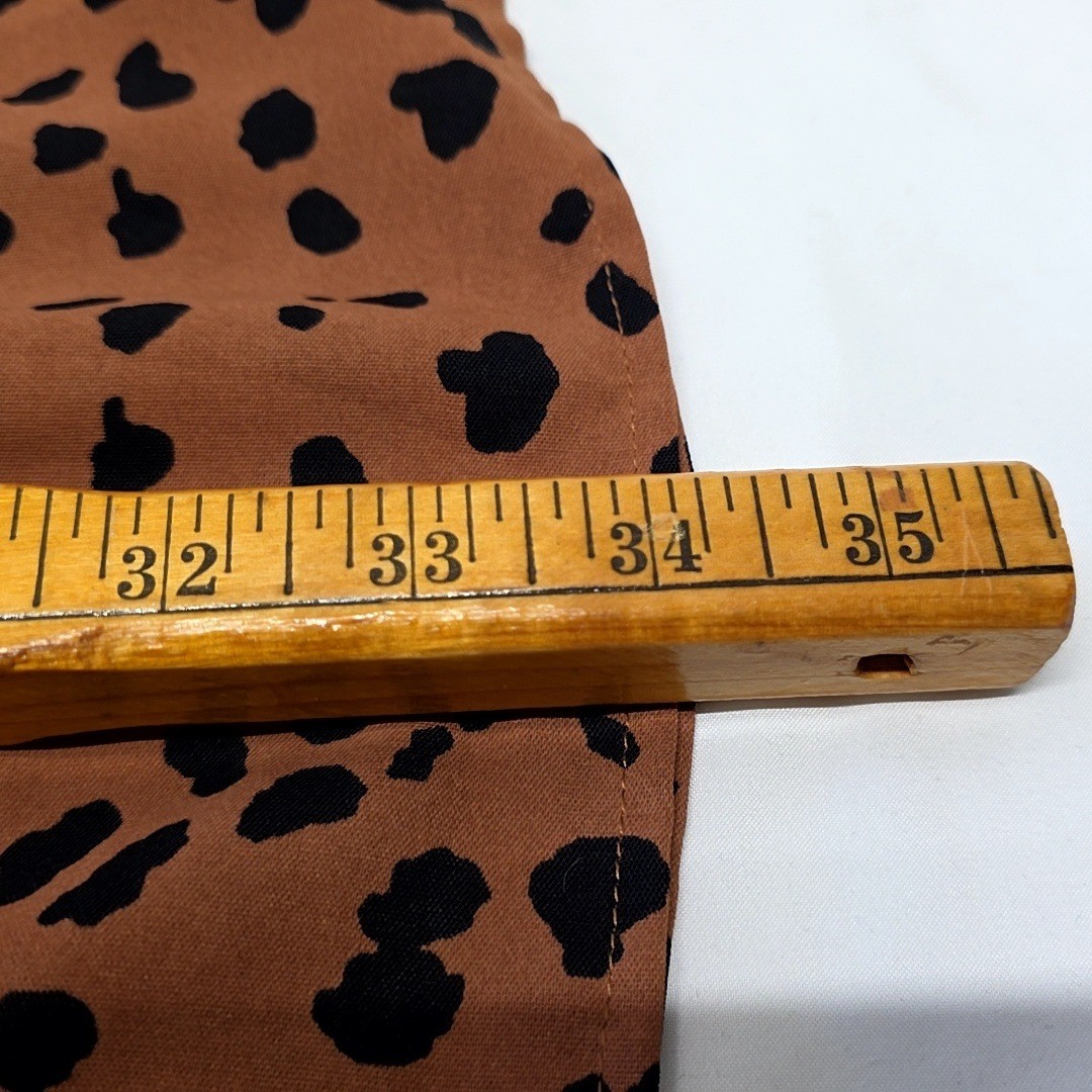 Jade by Jane Dress Womens Small Brown Black Leopard Print Ruffle Flounce
