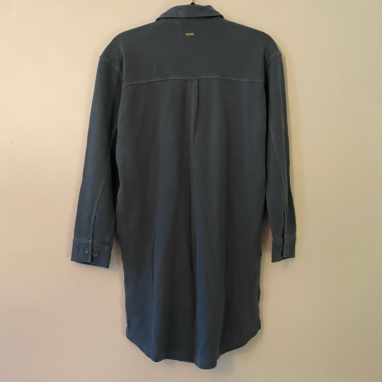 The Normal Brand Blue Henley Thermal Long Sleeve Shirt Dress Women’s size XS