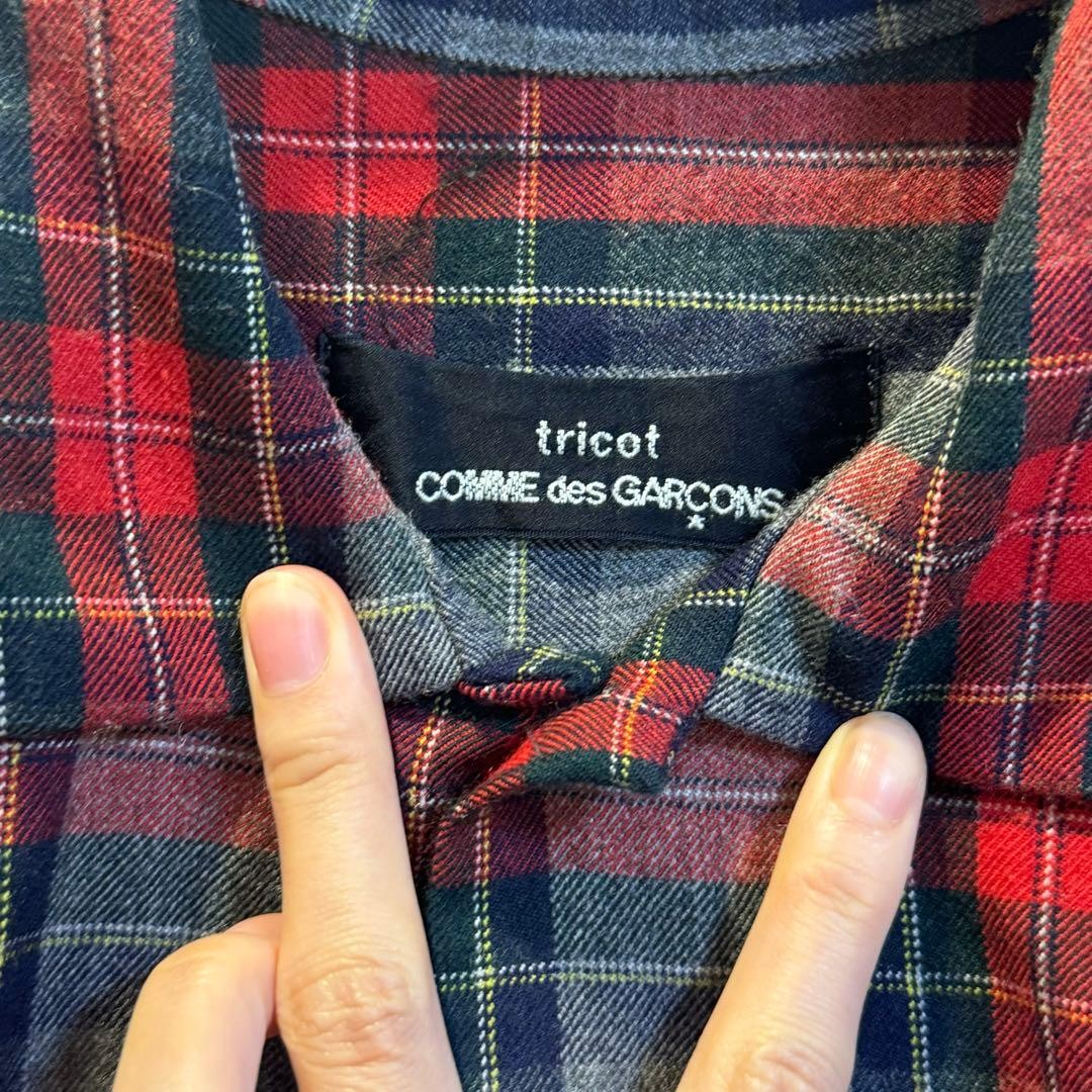 USED TRICOT COMME DES GARCON CHECK SHIRT DRESS GOOD