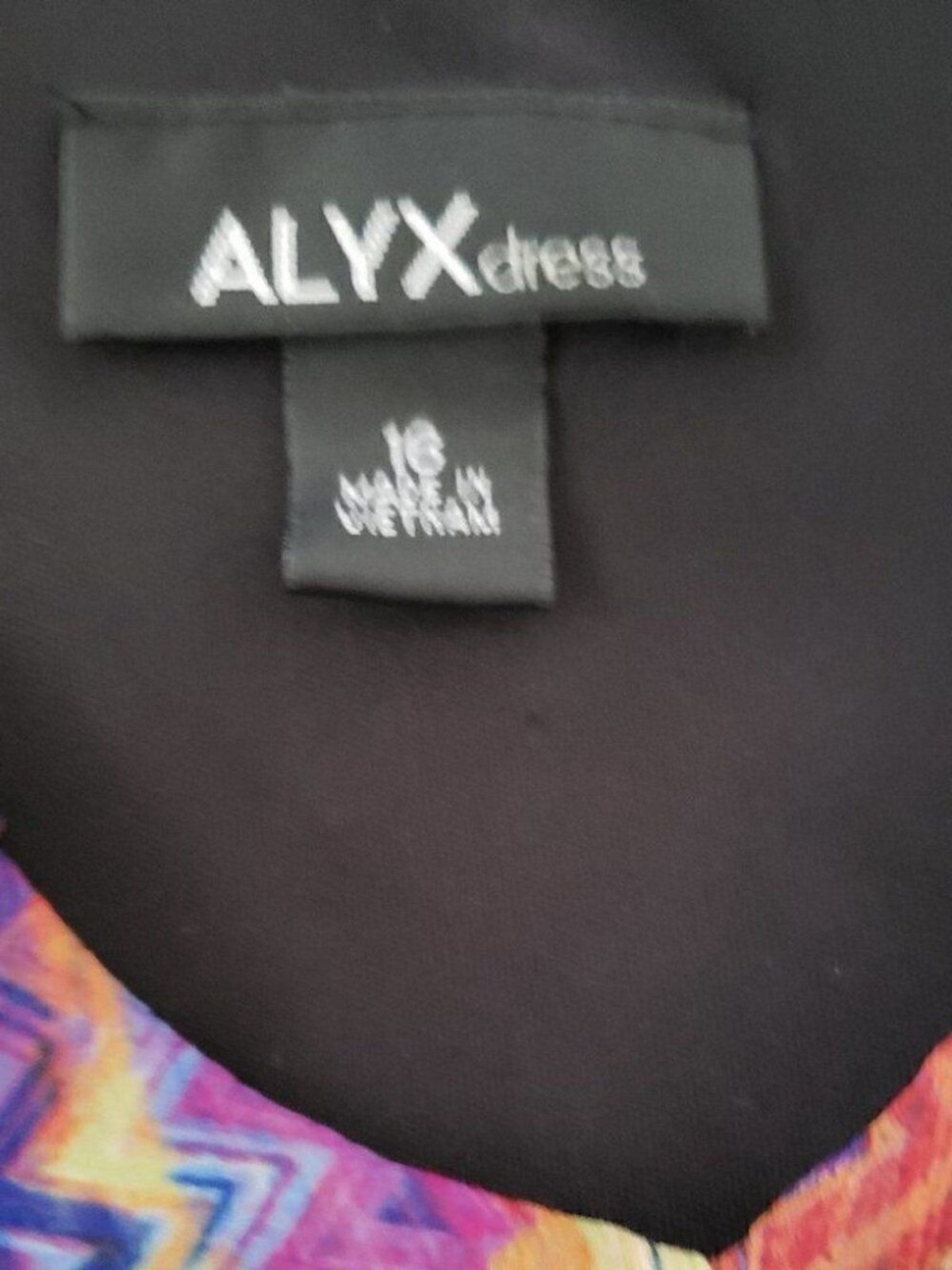ALYX Multi-Color Patterned Top and Black Bottom Sleeveless Midi Dress