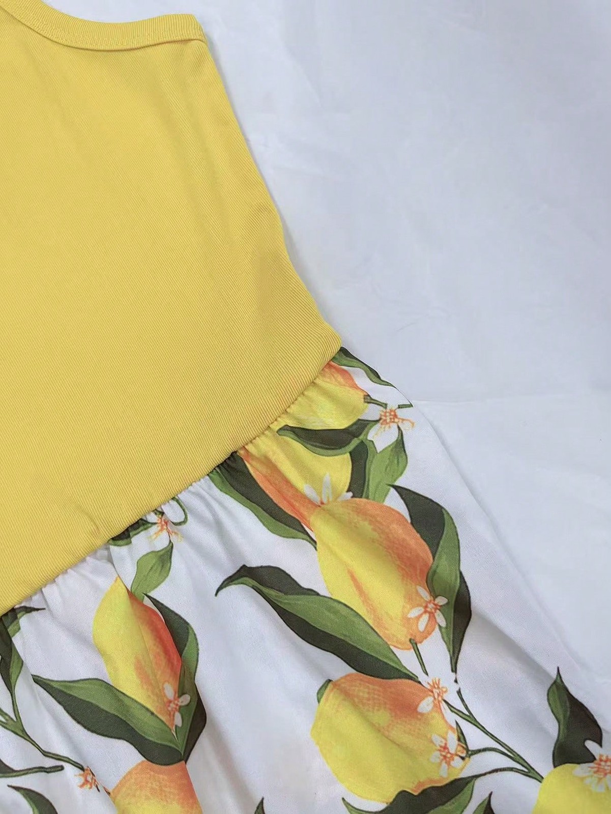 Elegant Lemon Pattern Beach Midi Dress
