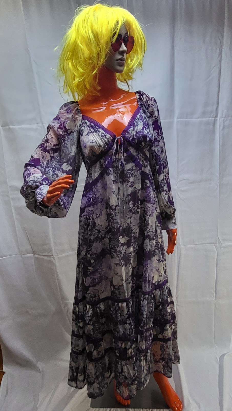 Forever 21 Purple And White Floral Pattern Lined Dress Sz XS Used Good $5 ‘Fits!