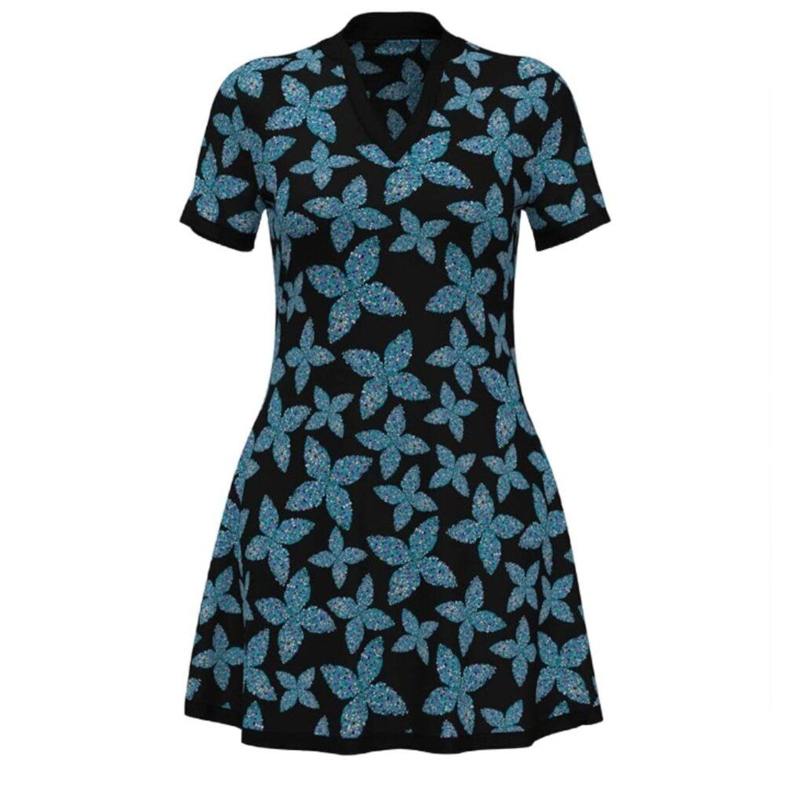 NWT BEN HOGAN PIXEL FLORAL DRESS CAVIAR GOLF TENNIS ACTIVEWEAR SMALL MSRP $60
