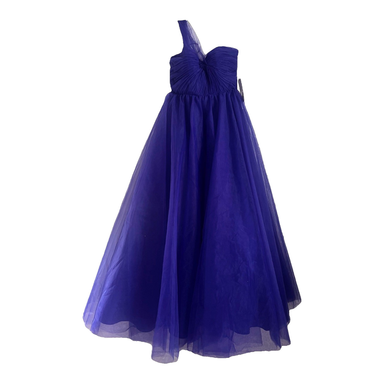 Mac Duggal One Side Off The Shoulder Bustier Ball Gown Size 4 Cobalt Blue 68713