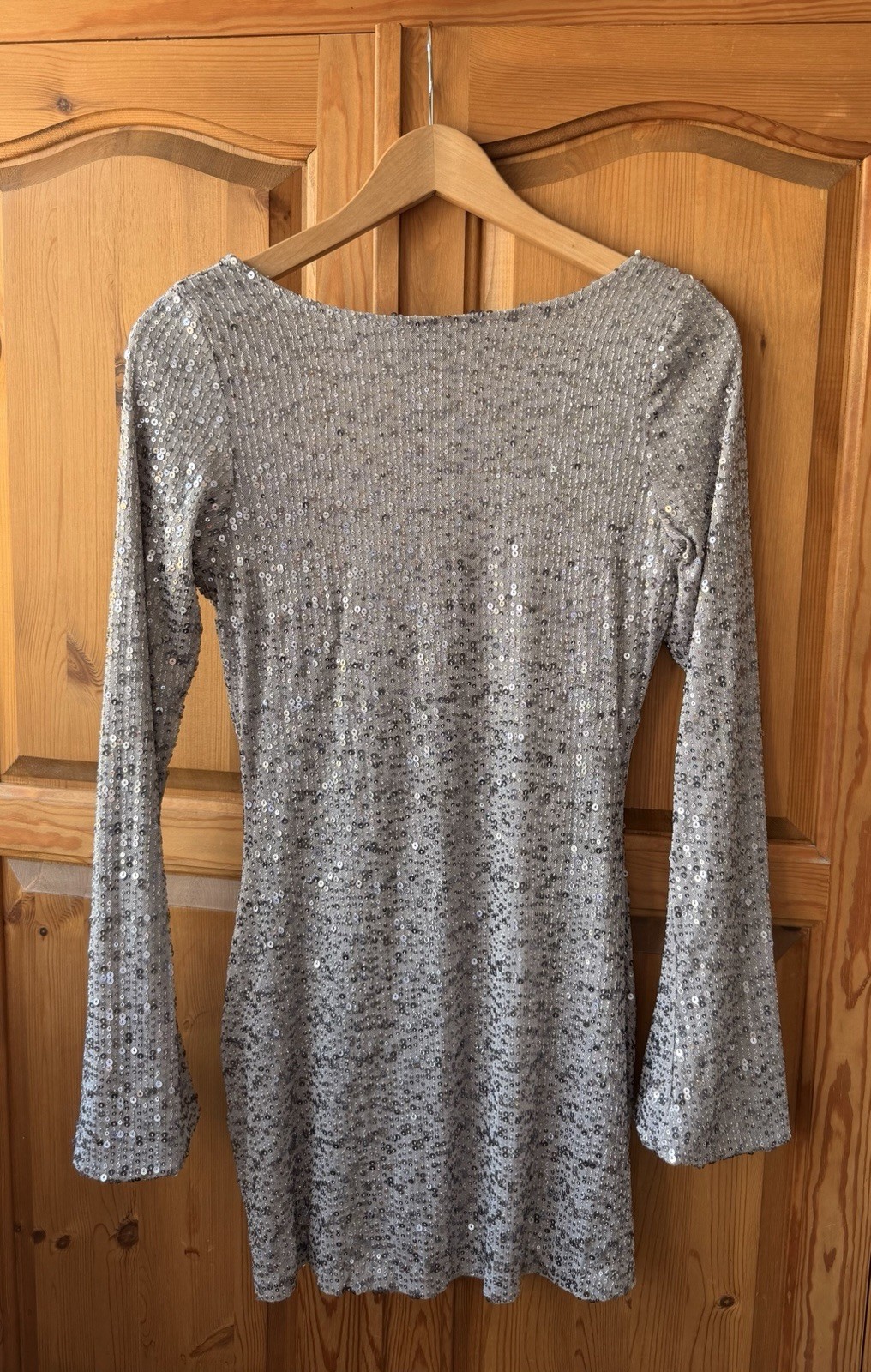 Motel Rocks Silver Sparkly Dress Size M