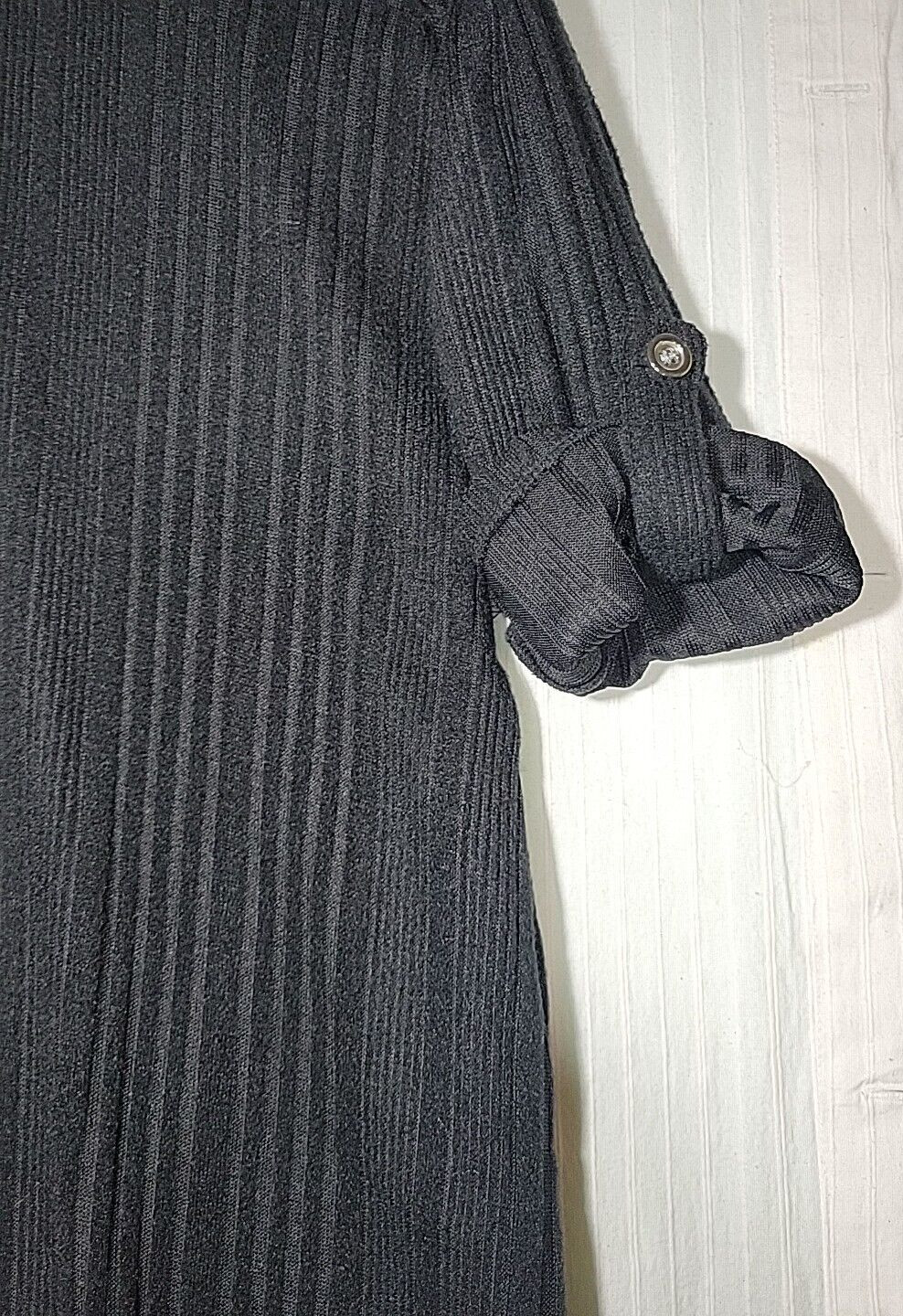 AGB Womens Black Sweater Dress Size 1X Lightweight Semi Sheer Knee Length